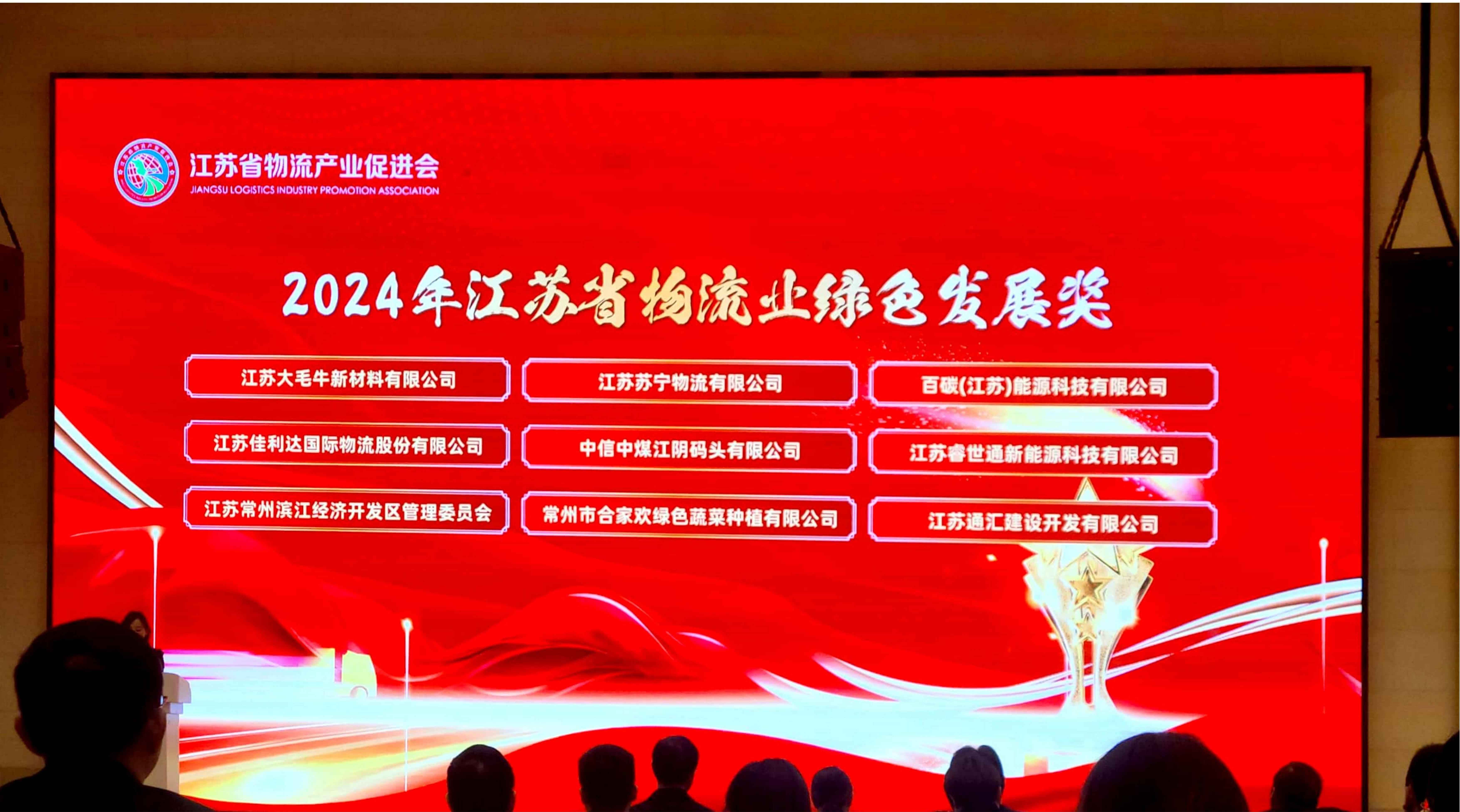 008PG国际物流荣获2024年江苏省物流业绿色发展奖