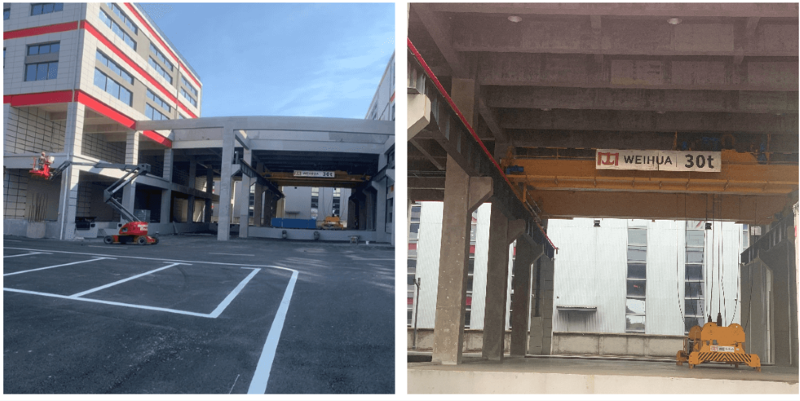 008PG国际漯河智慧物流园内建设的无人天车和集装箱吊装设备